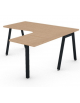 Workstation Dx con gamba autoportante e gambe inclienate - piano melaminico spessore mm 30 - Colori a scelta - cm 160x160x74,5h