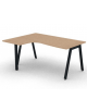 Workstation Sx con gamba autoportante e gambe inclienate - piano melaminico spessore mm 25 - Colori a scelta - cm 160x120x74h