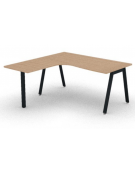Workstation Sx con gamba autoportante e gambe inclienate - piano melaminico spessore mm 25 - Colori a scelta - cm 160x160x74h