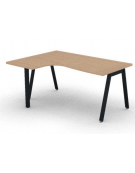 Workstation Sx con gamba autoportante e gambe inclienate - piano melaminico spessore mm 30 - Colori a scelta - cm 160x120x74,5h