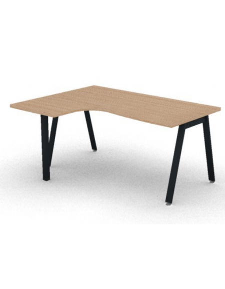 Workstation Sx con gamba autoportante e gambe inclienate - piano melaminico spessore mm 30 - Colori a scelta - cm 160x120x74,5h