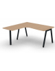 Workstation Sx con gamba autoportante e gambe inclienate - piano melaminico spessore mm 30 - Colori a scelta - cm 160x160x74,5h
