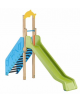 Scivolo Sali&scendi con pali in legno termotrattato e scivolo in polietilene - Altezza piattaforma cm 150 - cm 425x74x325h