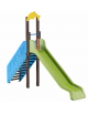 Scivolo Sali&scendi con pali in plastica riciclata, scivolo in polietilene - piattaforma h cm 150 - cm 425x74x325h