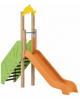 Scivolo Sali&scendi con pali in legno termotrattato, scivolo in polietilene - piattaforma h cm 120 - cm 329x74x296h