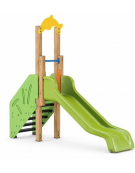 Scivolo Sali&scendi con pali in legno termotrattato, scivolo in polietilene - piattaforma h cm 90 - cm 314x74x265h
