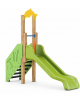 Scivolo Sali&scendi con pali in legno termotrattato, scivolo in polietilene - piattaforma h cm 90 - cm 314x74x265h