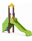 Scivolo Sali&scendi con pali in plastica riciclata e scivolo in polietilene - piattaforma h cm 90 - cm 314x74x265h
