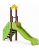 Scivolo Sali&scendi con pali in plastica riciclata e scivolo in polietilene - piattaforma h cm 90 - cm 314x74x265h