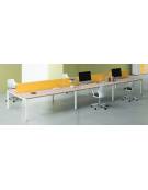 Scrivania ufficio operativa - doppia - gamba a U - cm 80x166x72h