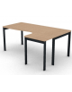 Workstation Dx forma a L, piano melaminico spessore mm 30 e struttura metallica gambe a ponte -Colori a scelta -cm 180x120x74,5h