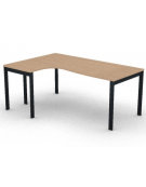 Workstation Sx forma a L, piano melaminico spessore mm 25 e struttura metallica gambe a ponte - Colori a scelta - cm 180x120x74h