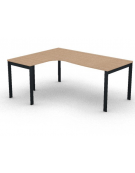 Workstation Sx forma a L, piano melaminico spessore mm 25 e struttura metallica gambe a ponte - Colori a scelta - cm 180x140x74h