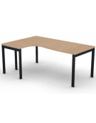 Workstation Sx forma a L, piano melaminico spessore mm 30 e struttura metallica gambe a ponte -Colori a scelta -cm 180x120x74,5h