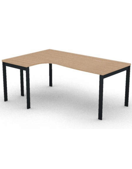 Workstation Sx forma a L, piano melaminico spessore mm 30 e struttura metallica gambe a ponte -Colori a scelta -cm 180x120x74,5h