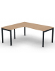 Workstation Sx forma a L, piano melaminico spessore mm 30 e struttura metallica gambe a ponte -Colori a scelta -cm 180x160x74,5h