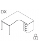 Workstation Dx con cassettiera portante e gambe a ponte - piano melaminico spessore mm 30 - Colori a scelta - cm 180x160x74,5h