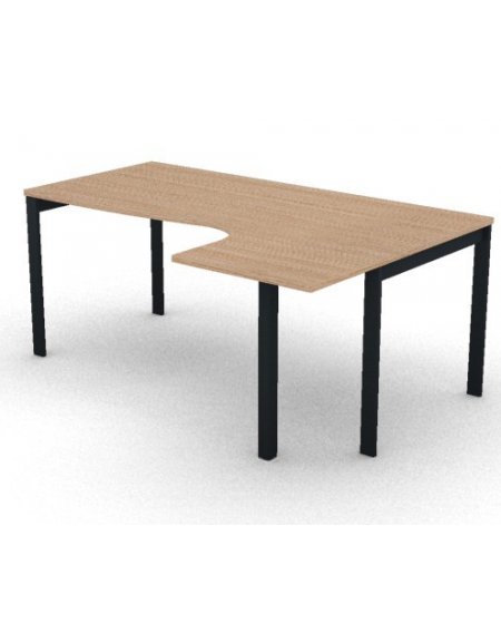 Workstation Dx con gamba autoportante e gambe a ponte - piano melaminico spessore mm 25 - Colori a scelta - cm 180x120x74h