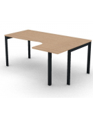 Workstation Dx con gamba autoportante e gambe a ponte - piano melaminico spessore mm 25 - Colori a scelta - cm 180x140x74h