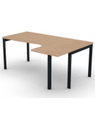Workstation Dx con gamba autoportante e gambe a ponte - piano melaminico spessore mm 30 - Colori a scelta - cm 180x120x74,5h