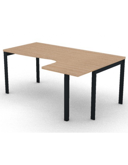 Workstation Dx con gamba autoportante e gambe a ponte - piano melaminico spessore mm 30 - Colori a scelta - cm 180x120x74,5h