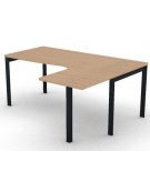 Workstation Dx con gamba autoportante e gambe a ponte - piano melaminico spessore mm 30 - Colori a scelta - cm 180x140x74,5h