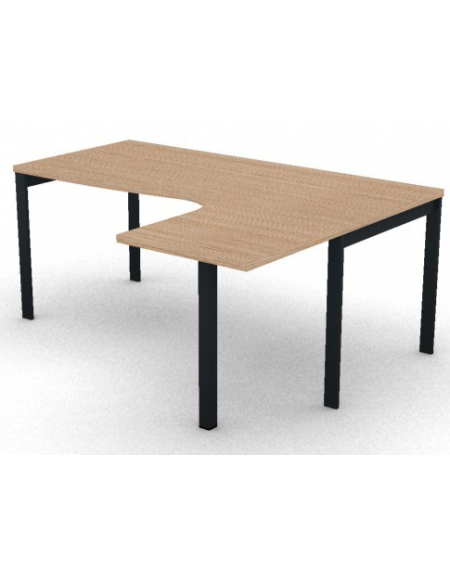 Workstation Dx con gamba autoportante e gambe a ponte - piano melaminico spessore mm 30 - Colori a scelta - cm 180x140x74,5h