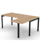 Workstation Dx con gamba autoportante e gambe a ponte - piano melaminico spessore mm 30 - Colori a scelta - cm 180x140x74,5h