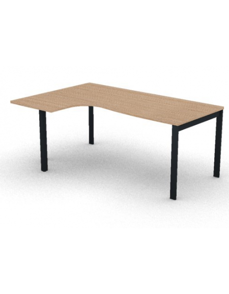 Workstation Sx con gamba autoportante e gambe a ponte - piano melaminico spessore mm 25 - Colori a scelta - cm 180x120x74h