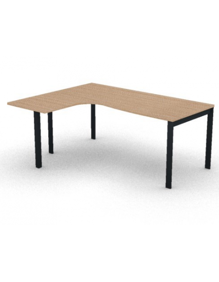 Workstation Sx con gamba autoportante e gambe a ponte - piano melaminico spessore mm 25 - Colori a scelta - cm 180x160x74h