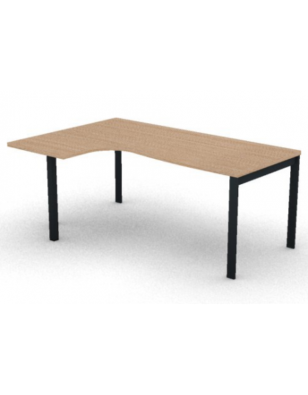 Workstation Sx con gamba autoportante e gambe a ponte - piano melaminico spessore mm 30 - Colori a scelta - cm 180x120x74,5h