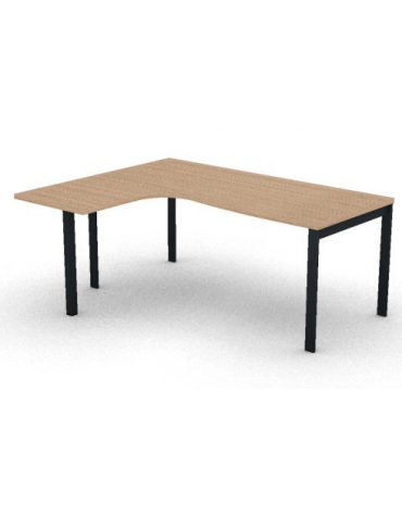 Workstation Sx con gamba autoportante e gambe a ponte - piano melaminico spessore mm 30 - Colori a scelta - cm 180x140x74,5h