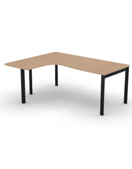 Workstation Sx con gamba autoportante e gambe a ponte - piano melaminico spessore mm 30 - Colori a scelta - cm 180x140x74,5h