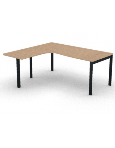 Workstation Sx con gamba autoportante e gambe a ponte - piano melaminico spessore mm 30 - Colori a scelta - cm 180x160x74,5h