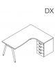 Workstation Dx con cassettiera portante e gambe inclinate - piano melaminico spessore mm 25 - Colori a scelta - cm 180x160x74h