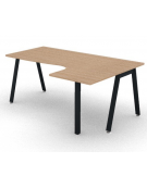 Workstation Dx con gamba autoportante e gambe inclinate - piano melaminico spessore mm 25 - Colori a scelta - cm 180x120x74h