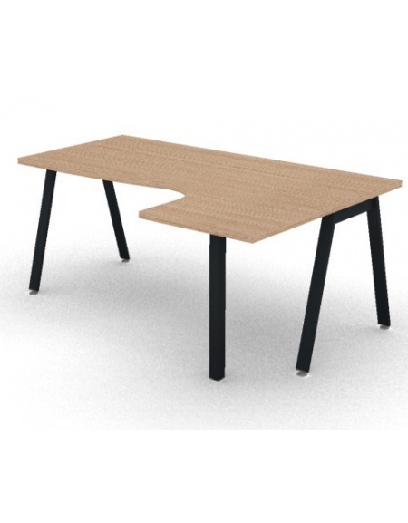 Workstation Dx con gamba autoportante e gambe a ponte - piano melaminico spessore mm 30 - Colori a scelta - cm 180x120x74,5h