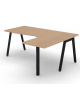 Workstation Dx con gamba autoportante e gambe inclinate - piano melaminico spessore mm 30 - Colori a scelta - cm 180x140x74,5h