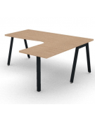 Workstation Dx con gamba autoportante e gambe inclinate - piano melaminico spessore mm 30 - Colori a scelta - cm 180x160x74,5h