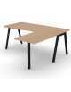 Workstation Dx con gamba autoportante e gambe inclinate - piano melaminico spessore mm 30 - Colori a scelta - cm 180x160x74,5h