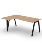 Workstation Sx con gamba autoportante e gambe inclienate - piano melaminico spessore mm 25 - Colori a scelta - cm 180x120x74h