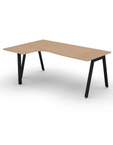 Workstation Sx con gamba autoportante e gambe inclienate - piano melaminico spessore mm 25 - Colori a scelta - cm 180x120x74h