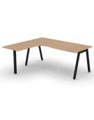 Workstation Sx con gamba autoportante e gambe inclienate - piano melaminico spessore mm 25 - Colori a scelta - cm 180x160x74h