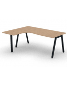 Workstation Sx con gamba autoportante e gambe inclienate - piano melaminico spessore mm 30 - Colori a scelta - cm 180x140x74,5h