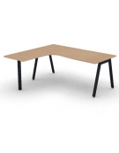 Workstation Sx con gamba autoportante e gambe inclienate - piano melaminico spessore mm 30 - Colori a scelta - cm 180x160x74,5h