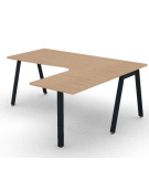 Workstation Dx con gamba autoportante e gambe inclinate - piano melaminico spessore mm 25 - Colori a scelta - cm 180x160x74h