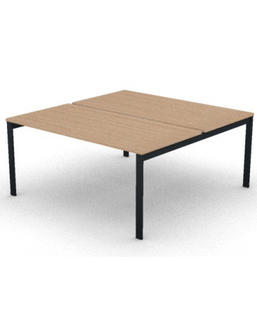Benches autonomo - piano melaminico spessore mm 25 e struttura metallica gambe a ponte - Colori a scelta - cm 160x165x74h