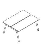Benches autonomo - piano melaminico spessore mm 25 e struttura metallica gambe inclinate - Colori a scelta - cm 140x165x74h