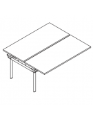 Allungo per benches profondità cm 145 - piano melaminico spessore mm 25 e struttura metallica - Colori a scelta - cm 80x145x74h