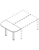 Terminale per benches profondità cm 165 - piano melaminico spessore mm30 e struttura metallica -Colori a scelta- cm 165x60x74,5h